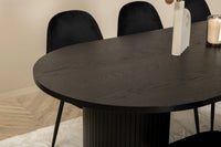 Spisegruppe Bianca & Polar oval 200 x 90 + spisestol 2-pakk – svart