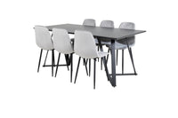 Spisegruppe Polar & Marina 2-pakk 180 x 90 – grå og svart