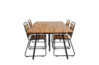 Spisebord 200 × 100 + spisestol 2-pakk – natur