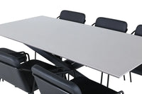 Spisestol Tvist & Piazza 2-pakk + Rektangulært spisebord 180 x 90 – svart