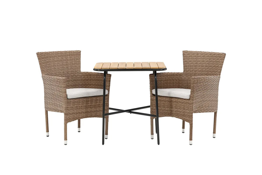Spisestol Malina & Holmbeck 2-pakk + kafébord 70 x 55 – natur