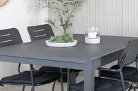 Spisestol Nicke & Marbella 2-pakk + rektangulært spisebord 160 x 100 – svart