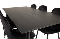 Spisegruppe Dipp & Polar 180 x 90 med 2-pakk spisestoler – svart