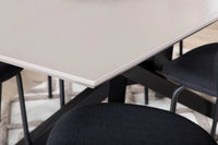 Spisestol 2-pakk og spisebord rektangulært 180 x 90 – svart