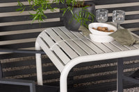 Spisestol Copacabana & Borneo 2-pakk + kafébord 70 x 70 – svart og beige