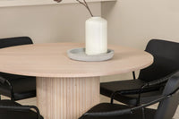 Spisestol Tvist & Bianca 2-pakk – svart + Spisebord rundt ⌀110 – whitewash