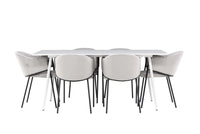 Spisegruppe Evelina & Silar 2-pakk 180 x 90 – grå og hvit