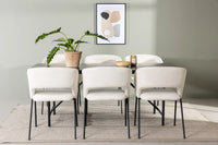 Spisegruppe 2-pakk med rektangulært spisebord 200 x 90 – offwhite og svart
