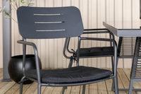 Spisestol Nicke & Dallas 2-pakk + Rektangulært spisebord 193 x 90 – svart