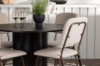 Spisegruppe Olivia & Seda ⌀110 2-pakk – svart og beige