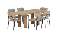 Spisestol Butterfly & Lillehammer 2-pakk + Spisebord rektangulært 200 x 90 – beige og natur