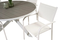 Spisebord Parma & Santorini rundt ⌀140 + Spisestol 2-pakk – hvit