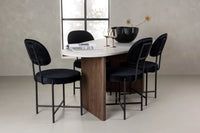 Spisestol Stella & Grönvik 2-pakk – svart + Spisebord ovalt 180 x 90 – lys grå