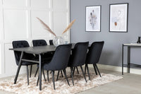 Spisegruppe Sleek & Velvet Deluxe 195 x 95 2-pakk – svart