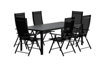 Spisegruppe Giardini & Levanzo 200 x 90 + 2-pakk spisestoler – svart