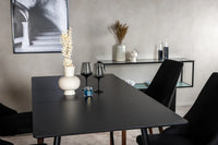 Spisebord rektangulært 120 x 80 + spisestol 2-pakk – svart