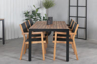 Spisestol Venice & Bois 2-pakk + Spisebord rektangulært 205 x 90 – natur