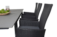 Spisebord Padova 160 x 100 + 2-pakk lenestoler – svart