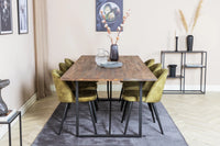 Spisegruppe Padang & Velvet 250 x 100 2-pakk – natur og grønn