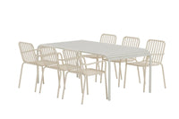 Spisestol Peking & Borneo 2-pakk + Spisebord 200 × 100 – beige