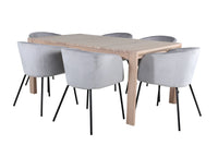 Spisegruppe Slider & Berit 170 x 95 – hvitvasket og grå