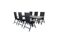 Posisjonsstol Albany & Levels 2-pakk + Spisebord 160 x 100 – svart