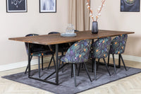 Spisegruppe Padang & Velvet 250 x 100 + 2-pakk spisestoler – natur og svart
