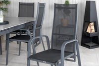 Spisegruppe Levels & Copacabana 160 x 100 + reklinerstol 2-pakk – svart