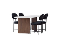 Spisestol Stella & Grönvik 2-pakk – svart + Spisebord ovalt 180 x 90 – lys grå
