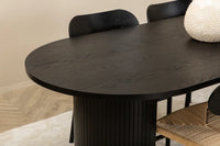 Spisegruppe oval 200 x 90 + spisestol 2-pakk – svart