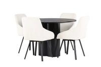 Spisegruppe rund ⌀110 2-pakk – svart og beige