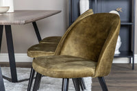 Spisestol Velvet & Marina 2-pakk + rektangulært spisebord 180 x 90 – grønn og natur