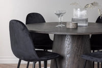 Spisestol Polar & Lanzo 2-pakk – svart + rundt spisebord ⌀120 – mokka