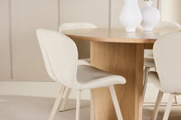 Spisegruppe Strada & Lilja rektangulær ⌀120 2-pakk – hvitkalket og beige