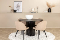 Spisegruppe Bianca & Velvet rund ⌀110 2-pakk – svart og beige