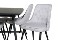 Spisegruppe Inca & Velvet Deluxe 160 x 85 2-pakk – svart og grå