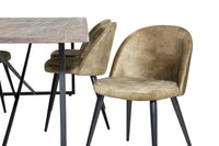 Spisegruppe Padang & Velvet 250 x 100 2-pakk – natur og grønn