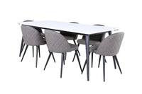 Spisegruppe Jimmy & Velvet 195 x 90 2-pakk – hvit og grå