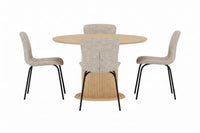 Spisegruppe Linus & Reko 2-pakk + Rundt Ø120 – beige og natur