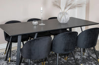 Spisegruppe Marina & Velvet 180 x 90 2-pakk – svart