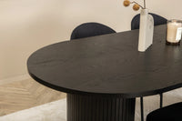 Spisestol Vault & Bianca 2-pakk + Spisebord ovalt 200 x 90 – svart