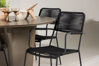 Spisestol Lindos & Santa Fe 2-pakk – svart + Spisebord rundt ⌀120 – brun