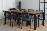 Spisegruppe Dallas & Bois 2-pakk rektangulært 205 x 90 – svart og natur