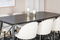 Spisegruppe Gold & Velvet 180 x 85 2-pakk – svart og krem