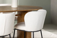 Spisegruppe Edina & Isolde 2-pakk + Ovalt 180 x 90 – hvit og natur