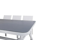 Spisegruppe Virya & Santorini 200 × 100 + 2-pakk spisestol – hvit