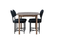Spisegruppe Stella & Andy 2-pakk + Ovalt spisebord 180 x 90 – svart og natur