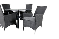 Spisebord Alma & Padova rundt ⌀120 + reclinerstol 2-pakk – svart