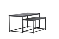 Sofabord Stål Bord 1: 100 cm Bord 2: 75 cm x Bord 1: 43 cm Bord 2: 33 – svart