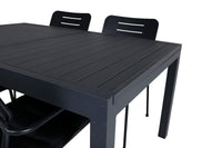 Spisestol Nicke & Marbella 2-pakk + rektangulært spisebord 160 x 100 – svart